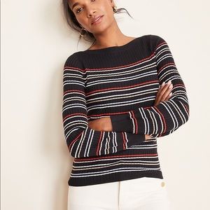 Ann Taylor Sweater Black with Stripes, XS, NWT